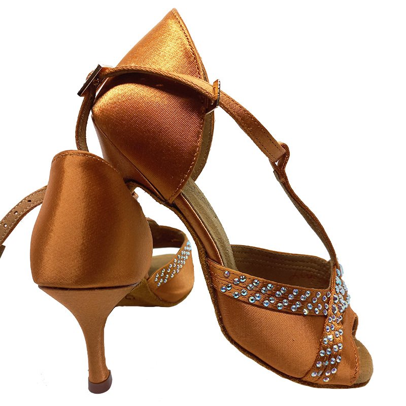 Zapato de baile en Cuero Flexible de color Nude con Tacón de 7,5cm